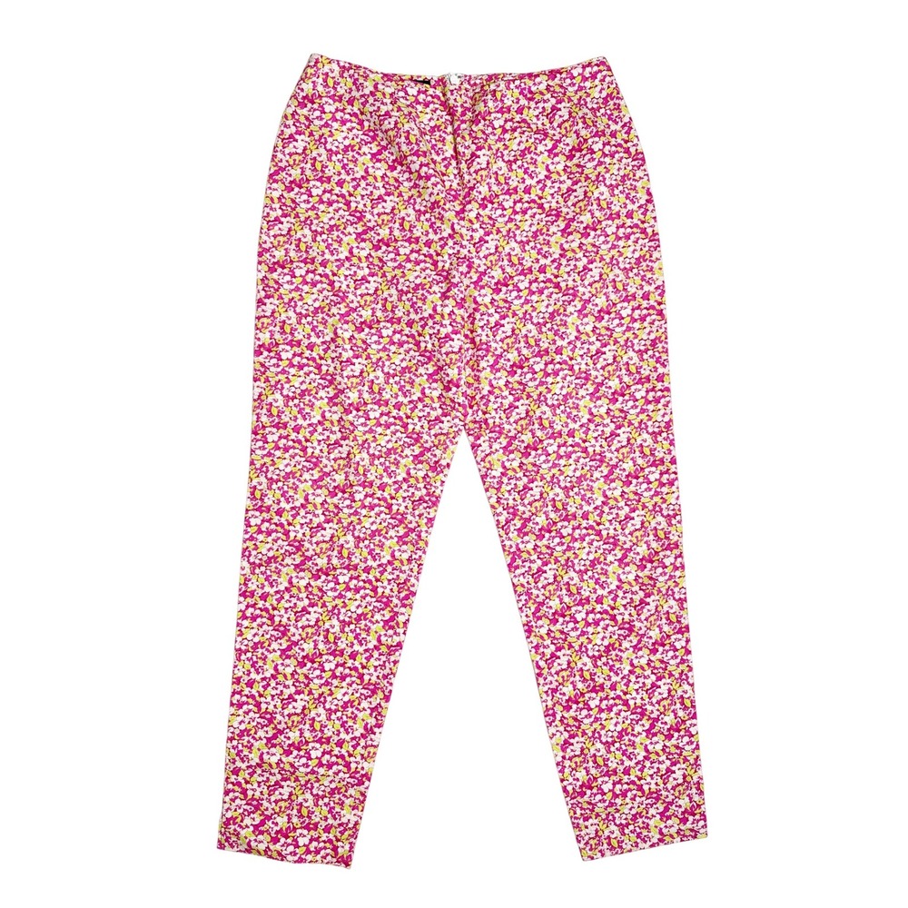 Vintage Ralph‎ Lauren Floral Cotton Pants Womens Size 10 Pink Yellow White